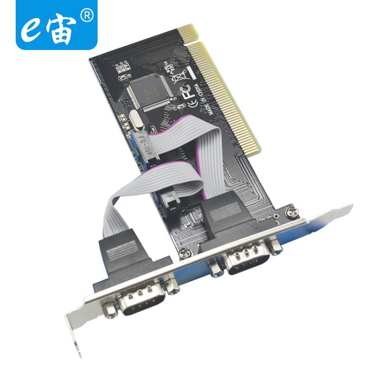 e宙PCI 串口卡 轉2串口卡 rs232卡 臺式機DB9針 com卡 多串口卡