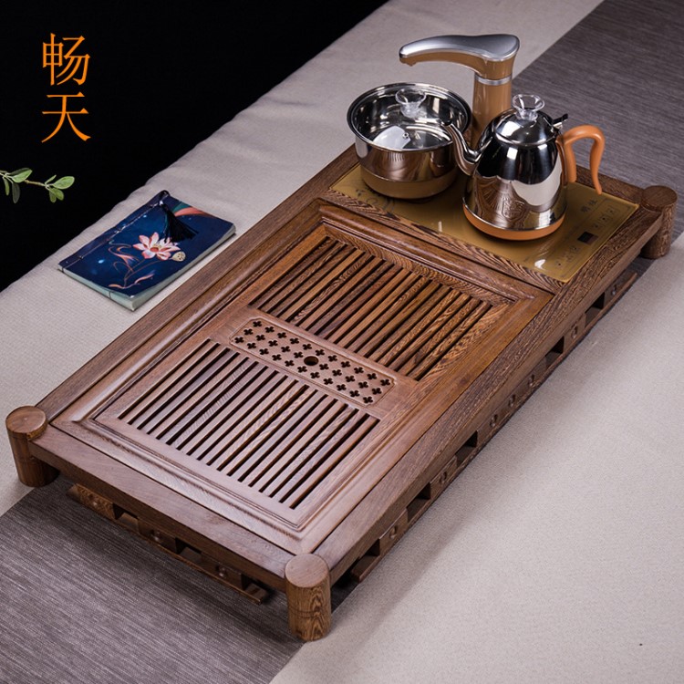 暢天茶盤廠家直銷 木制雞翅木茶臺實木茶盤 四合一茶海雞翅木茶盤