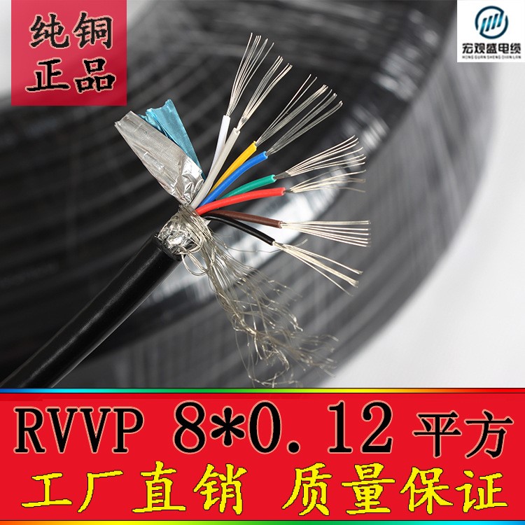 國標(biāo)銅 8芯屏蔽線2464 0.12平方 信號線8x0.12mm屏蔽線 廠家直銷