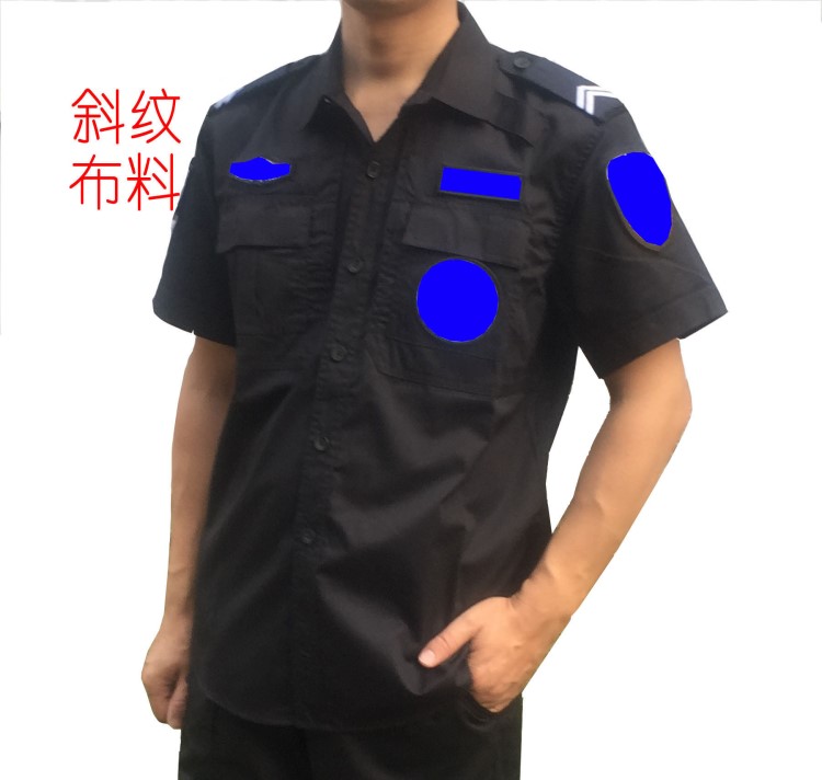 廠家直銷(xiāo) 夏季黑色斜紋特短袖套裝/戶(hù)外特訓(xùn)服短袖保安服一件代發(fā)