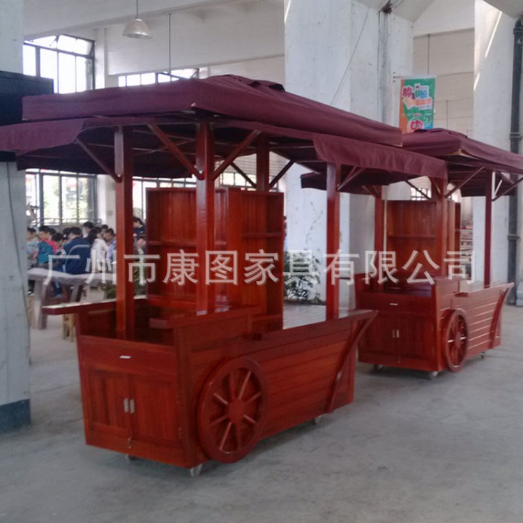 游樂園商品售貨車可移動手推車灘點售賣車 流動商業街售賣車