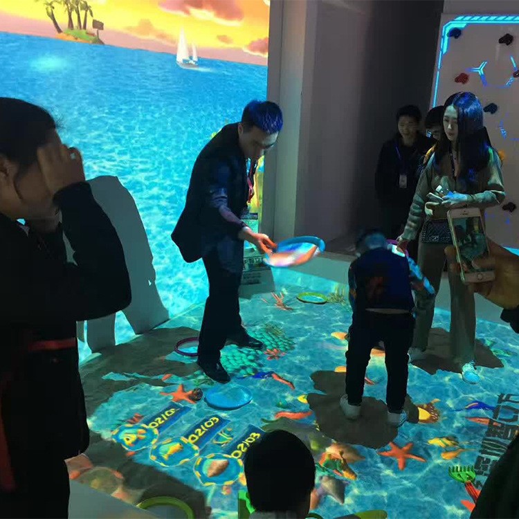 淘氣堡地面互動投影墻面砸海洋球游戲 兒童樂園3D砸球游戲互動