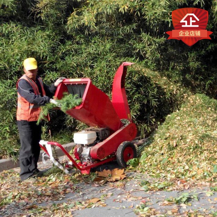 小型果園臥式樹木碎木機園林葡萄枝粉碎機家用立式汽油樹枝碎枝機