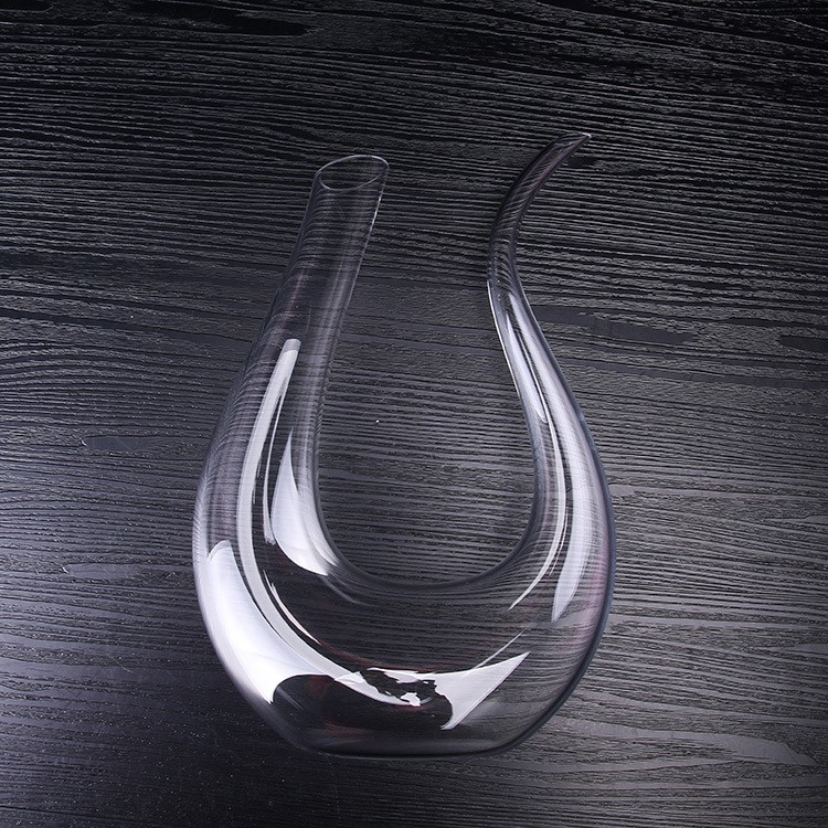 廠家直銷水晶無鉛快速醒酒器泡沫包裝套裝U形葡萄酒醒酒器可定制