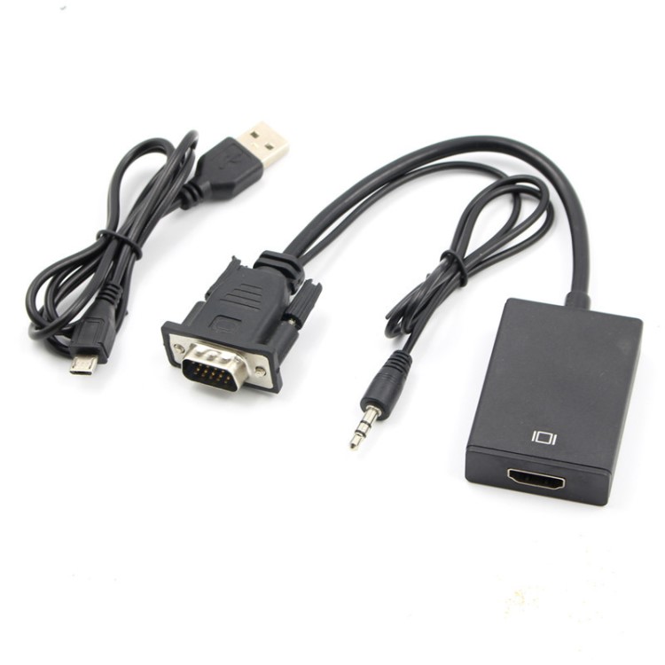 VGA to HDMI 帶音頻轉(zhuǎn)換器 VGA公轉(zhuǎn)HDMI母高清連接線 電腦轉(zhuǎn)電視