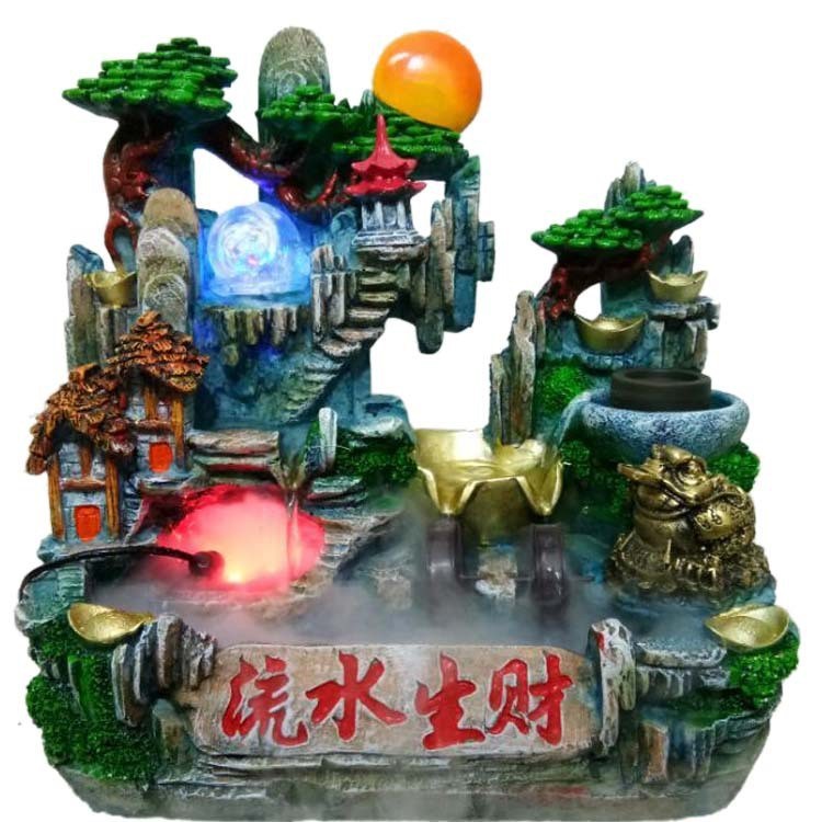 2017新品小額批發(fā)假山流水噴泉工藝品財(cái)源滾滾創(chuàng)意招財(cái)擺件1905