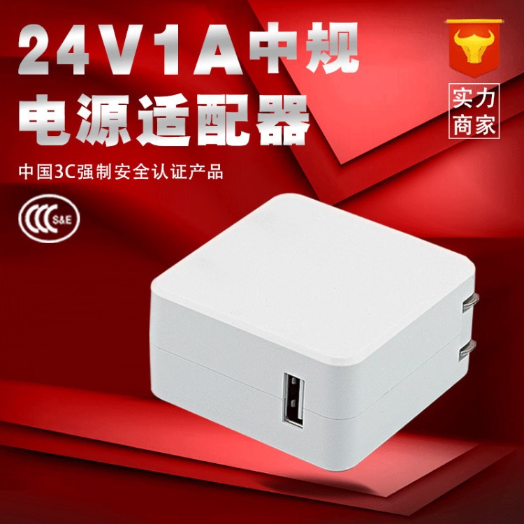 24V1A電源適配器 24V中規(guī)CCC開關(guān)電源適配器 USB電源定制