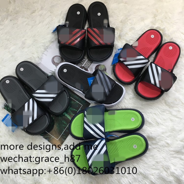 魔術(shù)貼men slippers adilette adid*三葉草潮牌休閑運動男士拖鞋