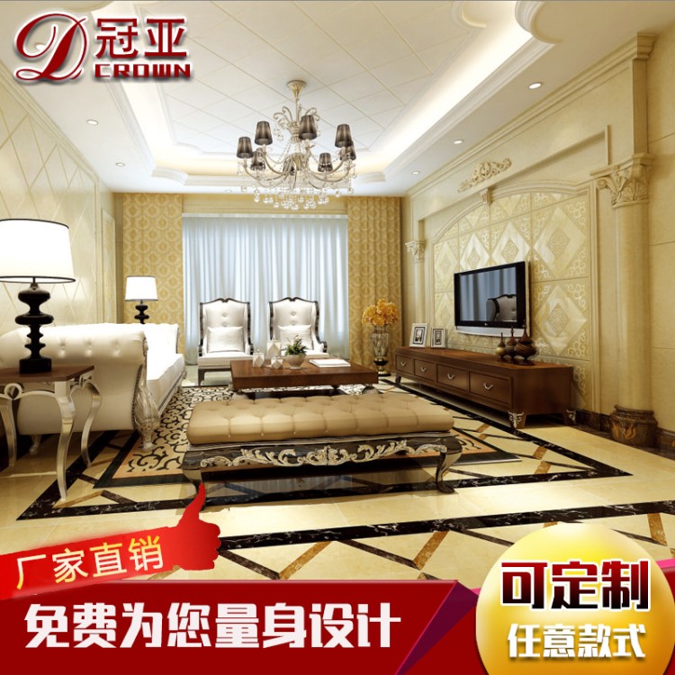 羅馬柱圓柱雕花柱頭背景墻歐式客廳電視背景墻微晶石邊框線條配套