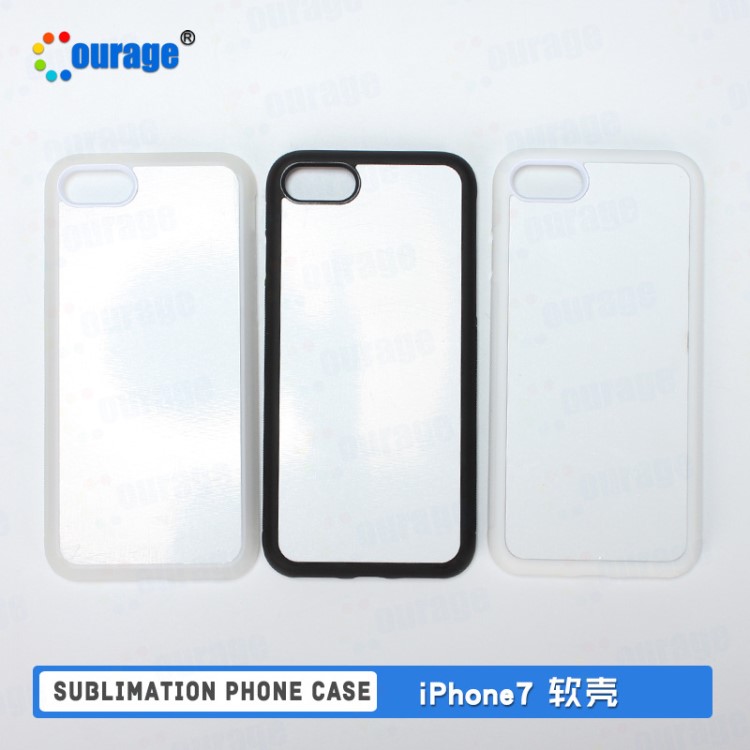 適用蘋果Iphone7 熱轉印手機殼2D貼片素材殼TPU+PC手機殼硅膠殼