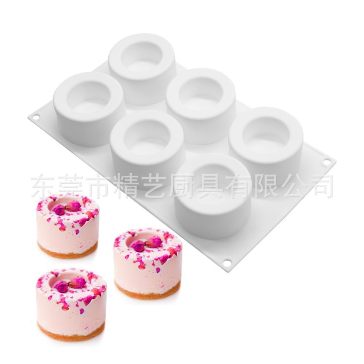亞馬遜爆款6連凹凸蠟燭模慕斯模蛋糕硅膠模具DIY烘焙用具手工皂模
