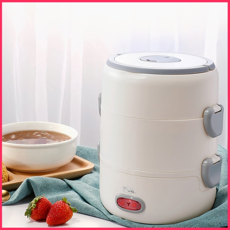 PUE電熱飯盒陶瓷內(nèi)膽加熱蒸煮保溫插電帶飯鍋大容量便攜1-2上班族
