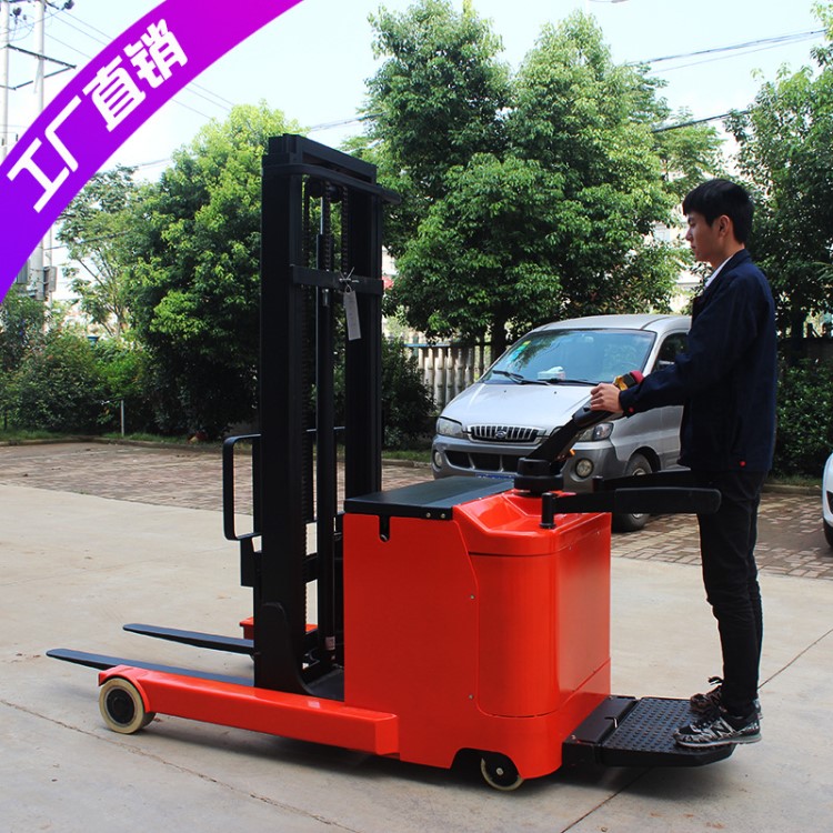 全電動(dòng)前移式電動(dòng)叉車 1噸2噸電動(dòng)堆高車 站駕式門架前移堆垛車