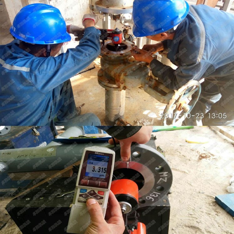 手動法蘭加工機 小型法蘭加工機 密封面水紋線加工 法蘭端面車床