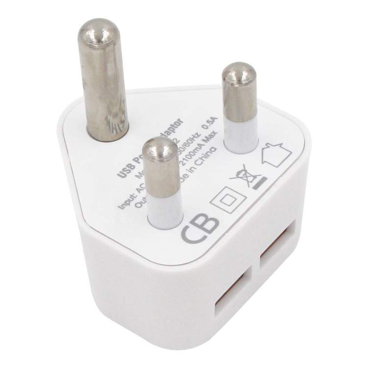 旅充南非雙USB 5V 2.4A 旅充南非頭South Africa Travel Charger