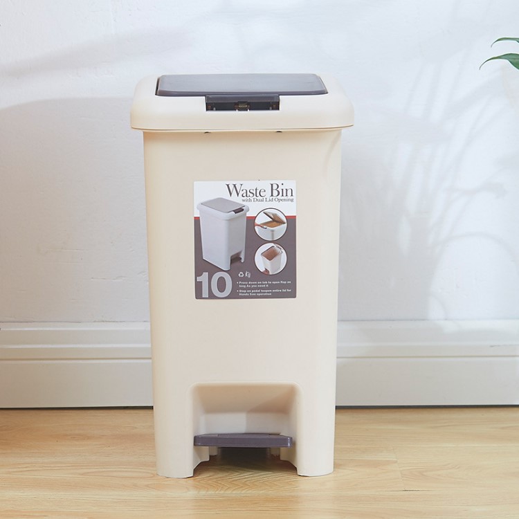 手按腳踏式10L帶蓋垃圾桶衛(wèi)生間客廳廚房家用歐式中號(hào)腳踏垃圾桶