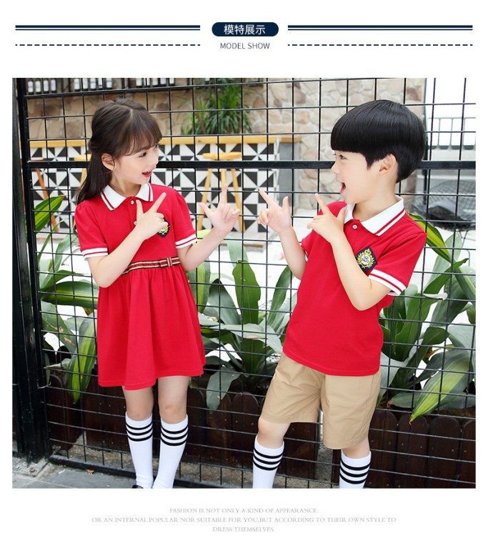 2019新款英伦风幼儿园园服夏装套装小学生校服棉短袖运动班服