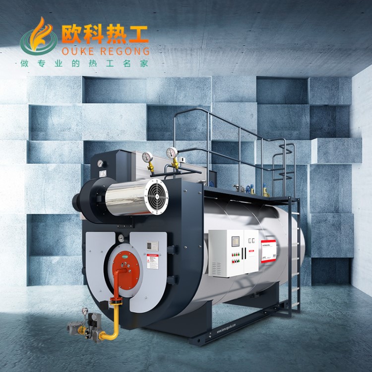 帶凝結水回收6T臥式冷凝余熱回收蒸汽鍋爐分體式藍焰燃燒器
