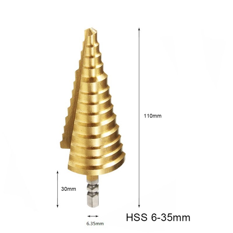 六角柄直槽階梯鉆 寶塔鉆 臺(tái)階鉆頭 擴(kuò)孔鉆6-35 鐵板 鋁板鉆孔