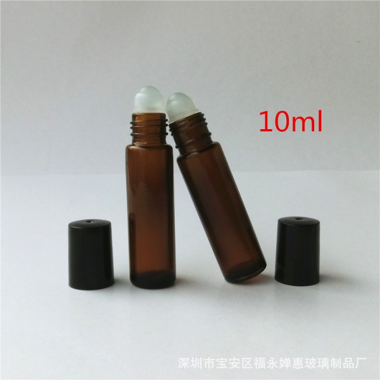 現貨10ml茶色模具滾珠瓶 精油走珠瓶  香水分裝瓶 眼霜走珠瓶