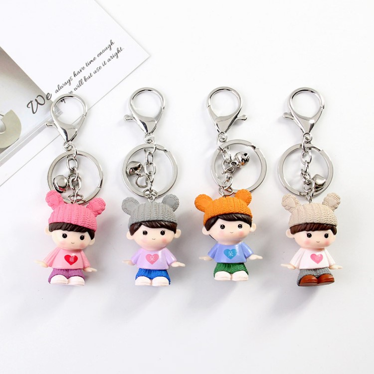 禮品汽車鑰匙扣公仔掛件男女情侶情人節禮物包包小配  金屬鑰匙圈