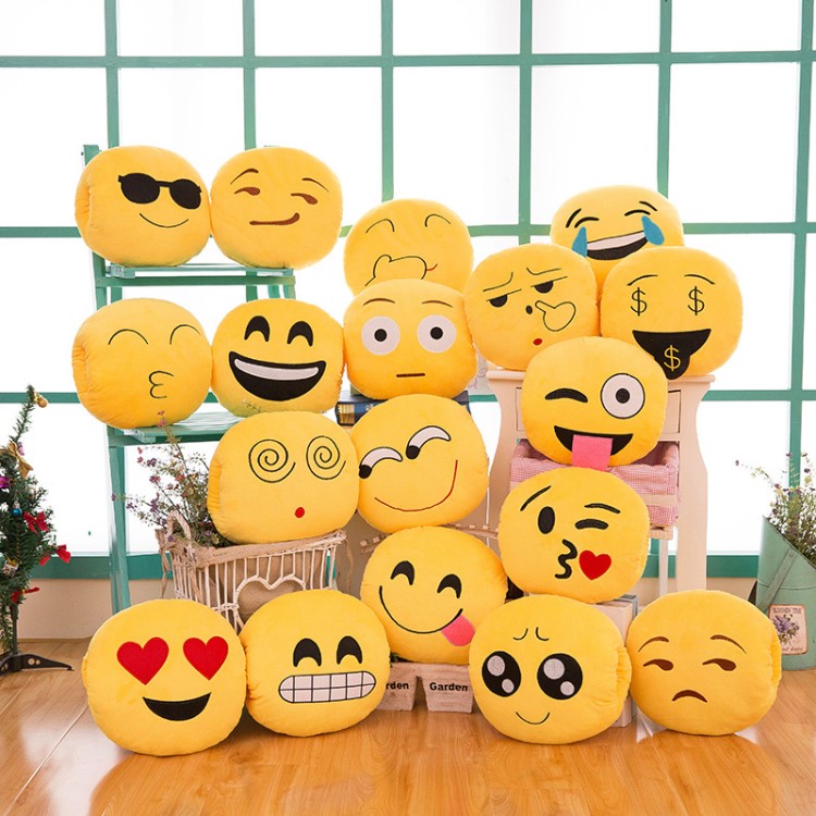 搞怪QQ表情手暖抱枕 创意emoji表情包捂手 多功能表情毛绒玩具