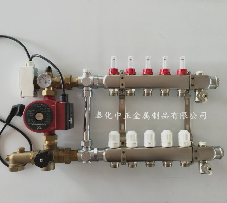 地暖智能分水器带混水系统，地暖混水温控中心，地暖混水温控装置