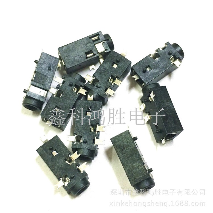廠家直銷SMT 2.5MM內徑耳機插座PJ-218鍍銀貼片四腳帶柱音頻插座