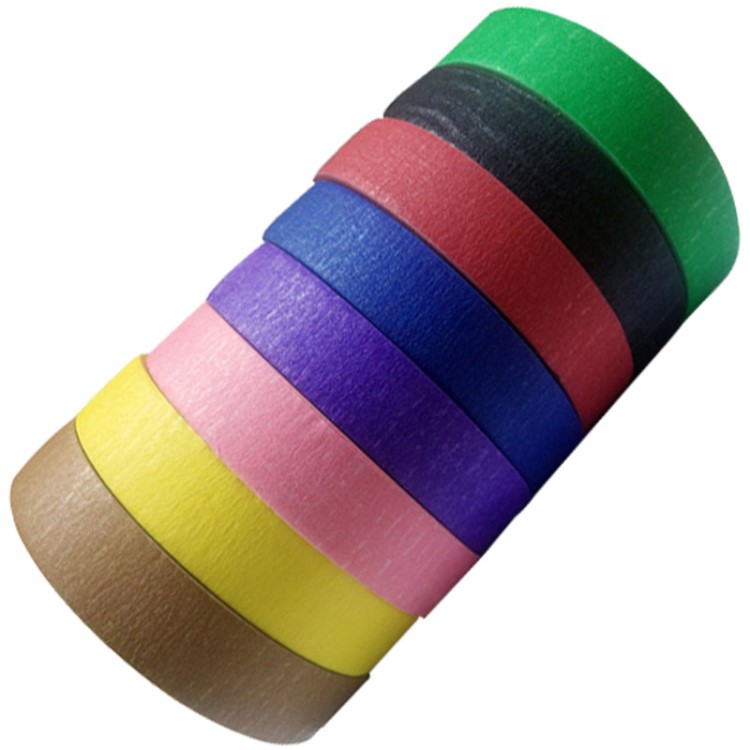 彩色美纹纸胶带喷漆遮蔽胶带纸带美甲专用强粘皱纹纸包装材料公司