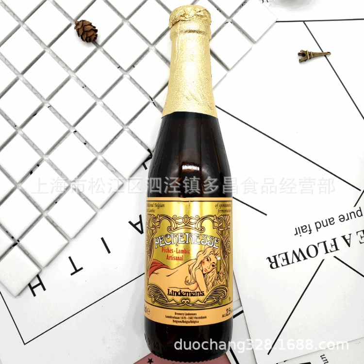 整箱 比利时林德曼桃子啤酒250ml*24瓶Lindemans 果味啤酒