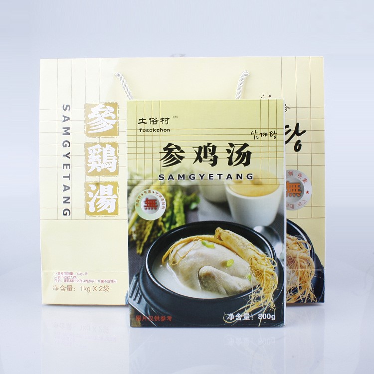 韓國風(fēng)味800克即食參雞湯戶外野餐食品海鮮鮑魚罐頭批發(fā)定制禮盒