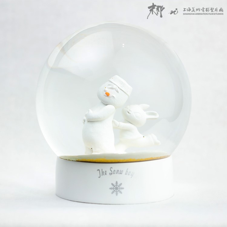 正版授權 經典動畫片雪孩子系列  雪孩子水晶球完成品