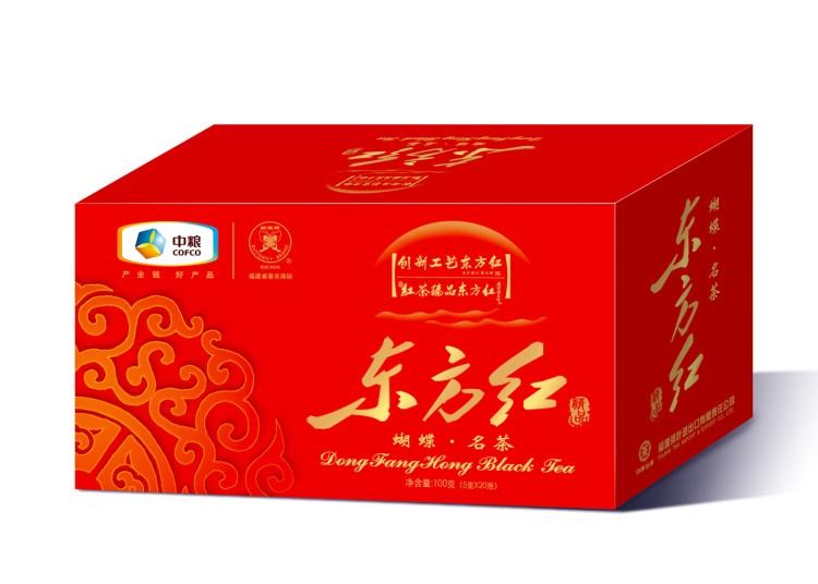 中糧集團(tuán)蝴蝶牌紅茶 紙盒東方紅BT823紅茶100g福建茶葉茶學(xué)人