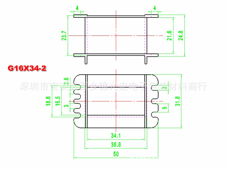 G48-34-2（g16*34-2)低頻變壓器骨架適用EI48矽鋼片工字型骨架