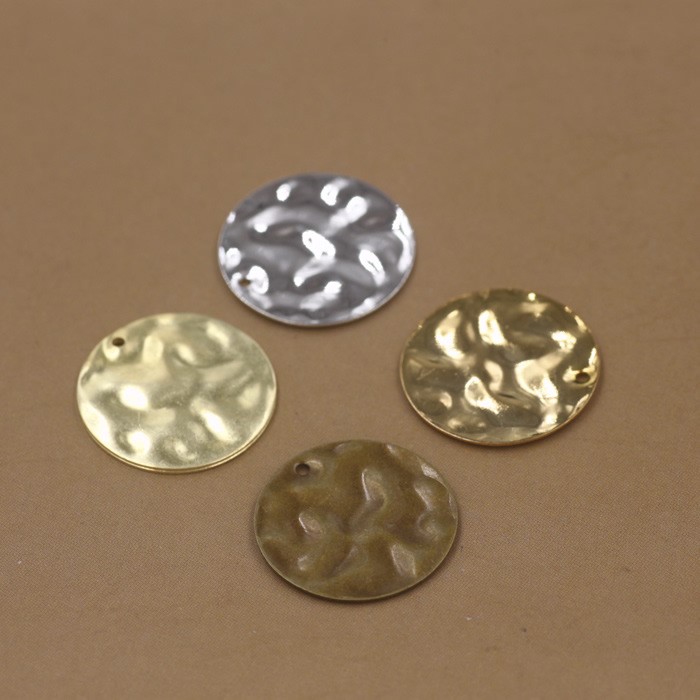 銅花片4色 18mm12mm扭紋片圓片(08702)
