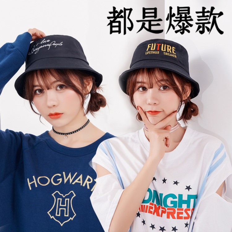 2019韓版春秋新款漁夫帽簡(jiǎn)約防風(fēng)遮陽(yáng)戶外釣魚帽女棉盆帽廠家批發(fā)