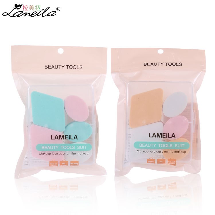 拉美拉泡水大化妝海綿干濕兩用粉撲 粉底BB霜化妝棉撲盒5片B0849