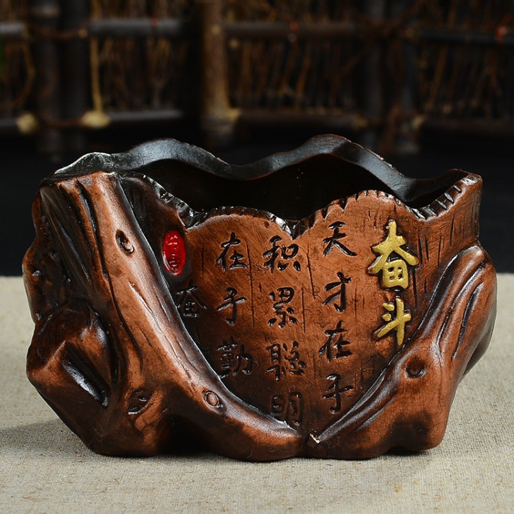 zakka 手工堅(jiān)持奮斗紅陶多肉花盆陶瓷復(fù)古創(chuàng)意花盆桌面盆栽批發(fā)