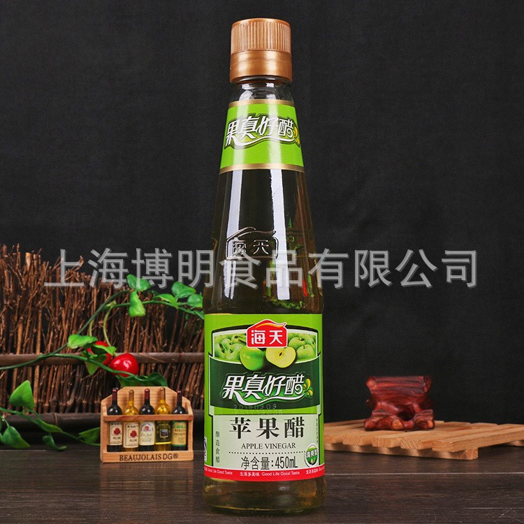 批發(fā)海天蘋(píng)果醋450ml 果汁飲料涼拌調(diào)味醋泡醋泡香蕉果醋釀造食醋