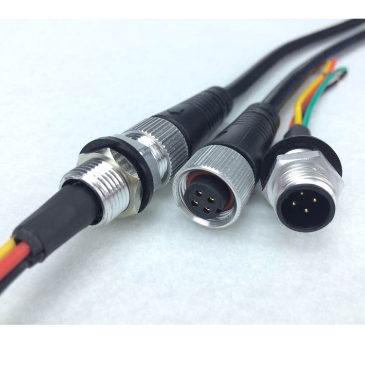 廠家供應(yīng)M12傳感器防水連接器LED面板式自動化路燈接頭2P8芯