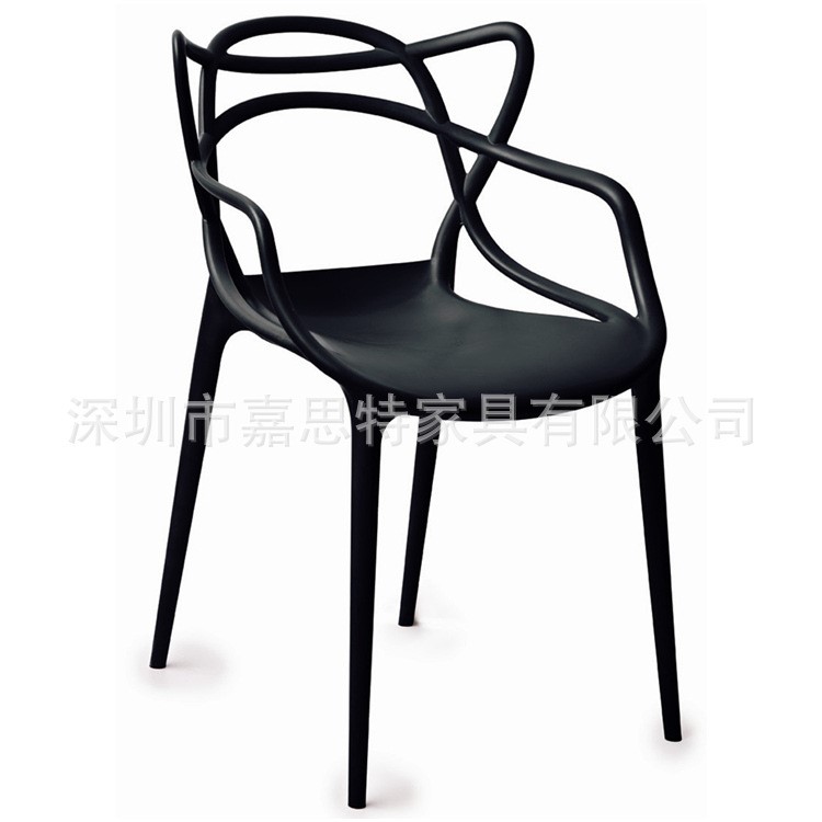 嘉思特家具藝術塑膠椅批發蔓藤椅 一次成型塑膠椅 綠色餐廳椅子