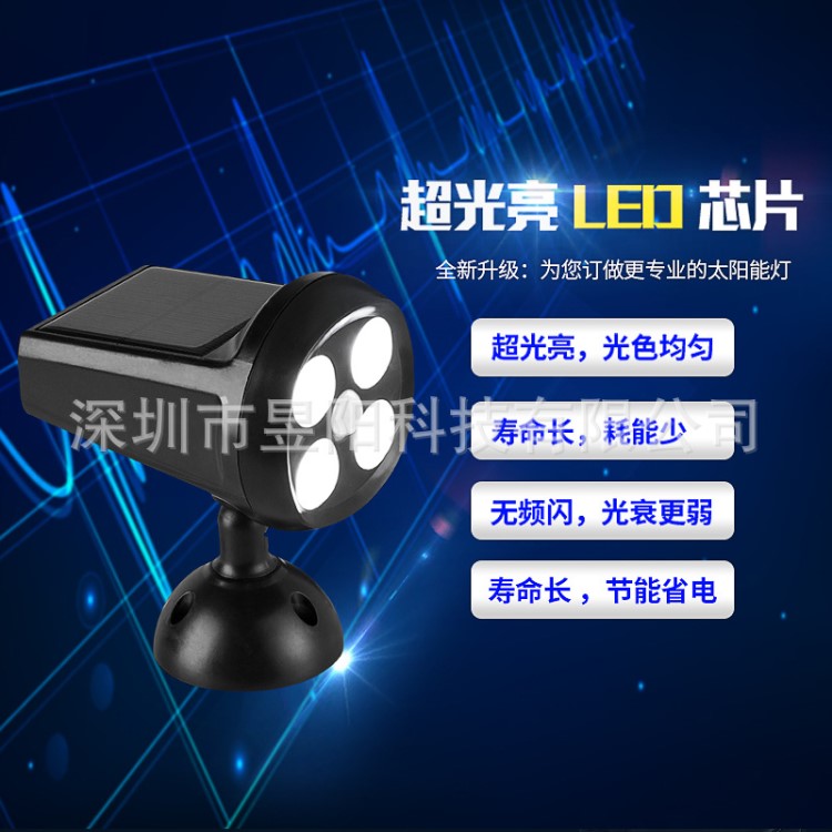 太陽(yáng)能感應(yīng)燈4LED3535新款家用壁燈酒店射燈 led小射燈led家具燈