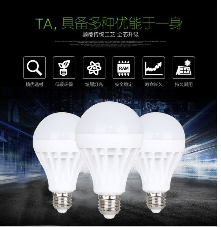 乚ed球電燈泡螺絲口e27led節能燈珠羅口l e d單燈白光 滿10元包郵