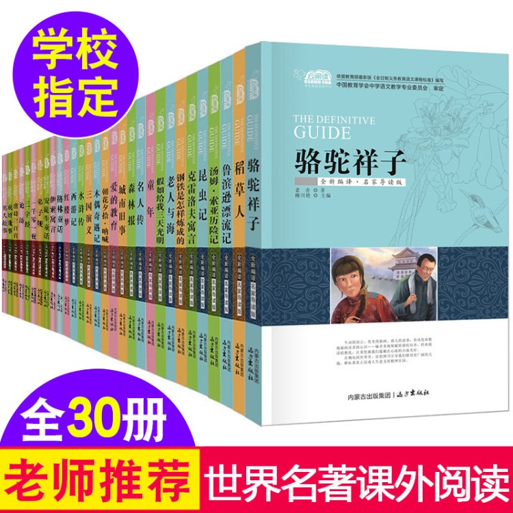 世界名著青少年版30冊中小學生課外書籍兒童文學經典圖書批發(fā)