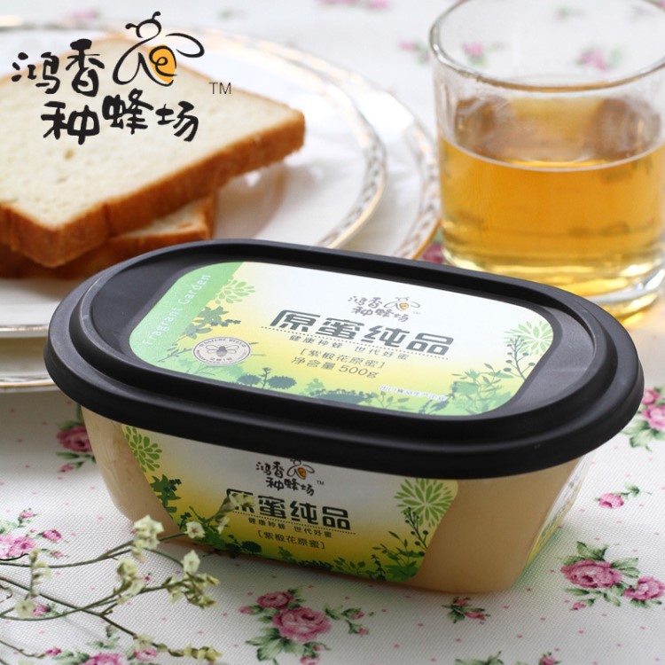鴻香源原生態土蜂蜜 成熟紫椴花蜂蜜500g結晶蜜 貼牌加工