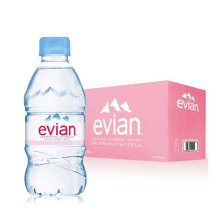 法國原裝 evian依云天然飲用礦泉水330ml*24瓶 高端礦物質(zhì)水