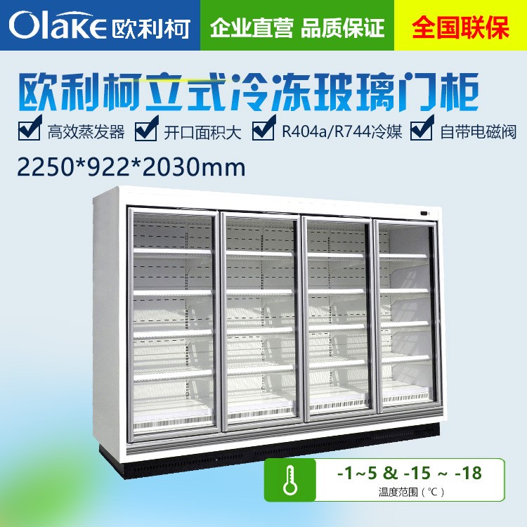 廠家直銷 歐利柯立式冷凍玻璃門展示柜 商場超市海鮮保鮮柜冷藏柜