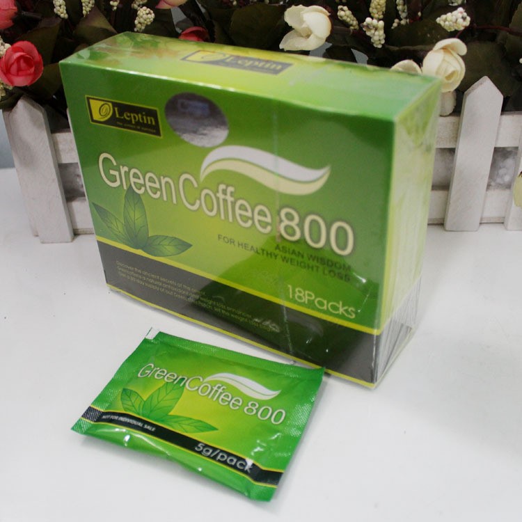 包郵Leptin立普婷瘦素Green coffee800綠飲咖啡18包英文咖啡