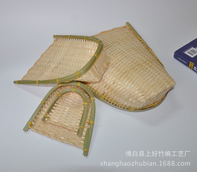 画画竹挂饰簸箕竹编竹筛竹制工艺品幼儿园竹装饰挂饰