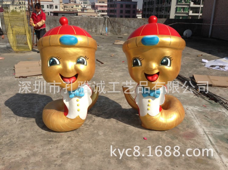 泡沫雕塑 蛇年花燈 十二生肖 財神 元寶 銅錢